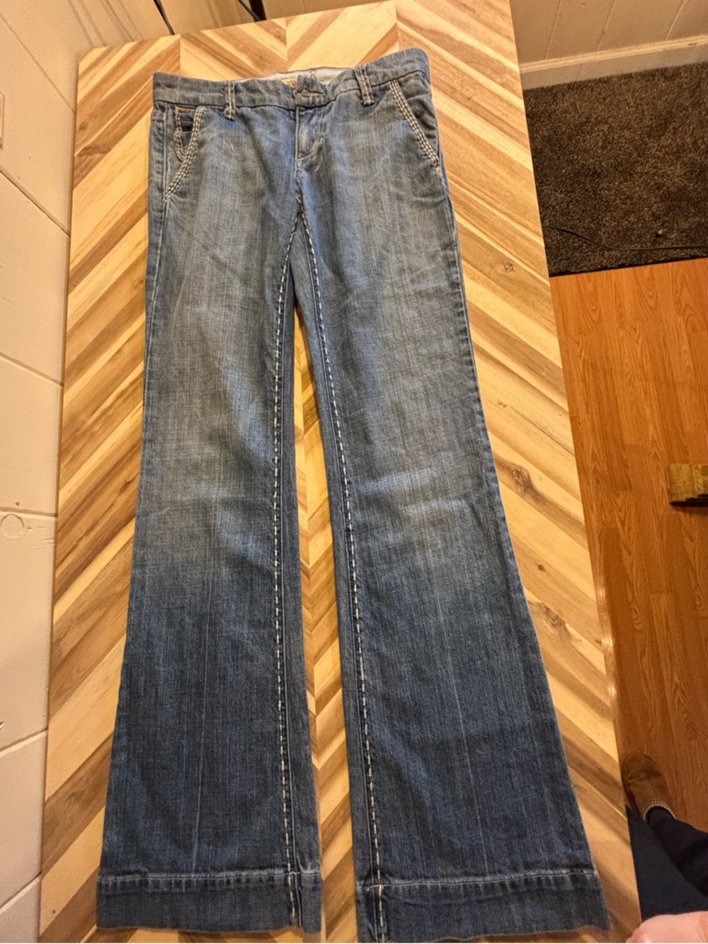 Joe's Jeans Faded Blue Wide-Leg Flare Jeans